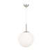 Buy Pendant Lights Australia Bally 1 Light Pendant 250mm Nickel, Opal Matt - BALLY PE 10-NKOM