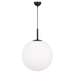 Buy Pendant Lights Australia Bally 1 Light Pendant 400mm Black, Opal Matt - BALLY PE16-BKOM
