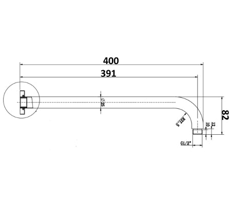 Akemi Straight Arm Chrome - 10365CP