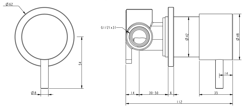 Cioso Progressive Wall Mixer Pin Down Rosa - 11448