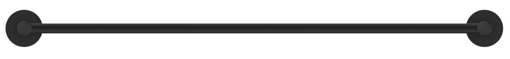 Mica 600mm Single Towel Rail Black - 1124-600-P-BLK
