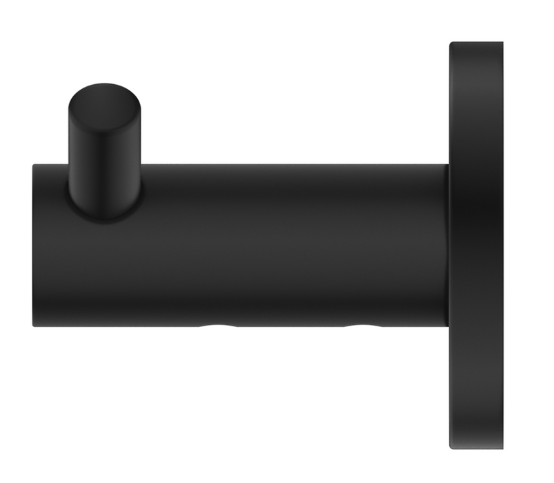 Mica Double Robe Hook Black - 1153-D-P-BLK
