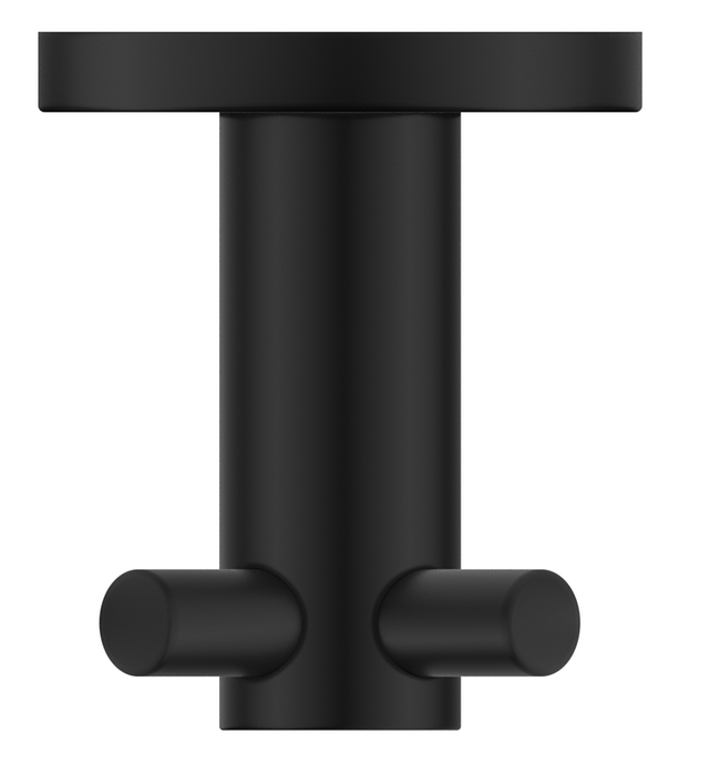 Mica Double Robe Hook Black - 1153-D-P-BLK