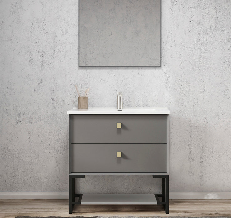 Boston Legs and shelf Only 750X450 Matte Grey - LEG-BOSTON750G