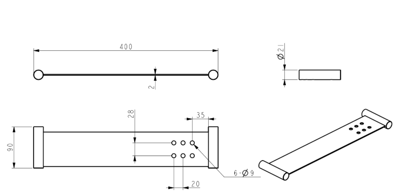 Mica Stainless Shelf Black - 11MS-P-400-BLK