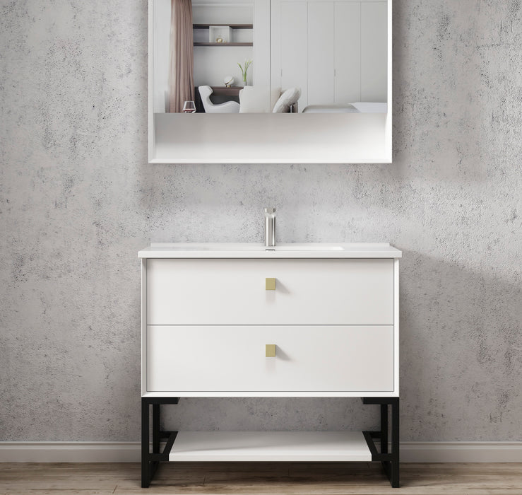 Boston Legs and shelf Only 900X450 Matte White - LEG-BOSTON900W