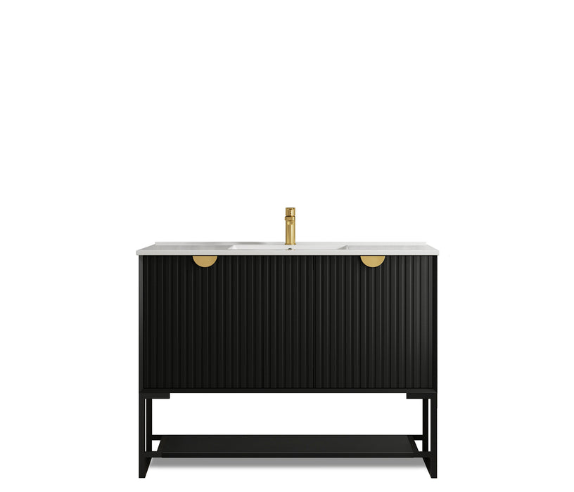 Marlo Legs and shelf Only 1200X450 Matte Black - LEG-MARLO1200B