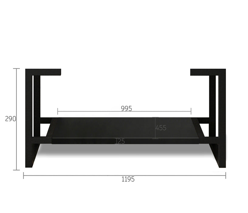 Marlo Legs and shelf Only 1200X450 Matte Black - LEG-MARLO1200B