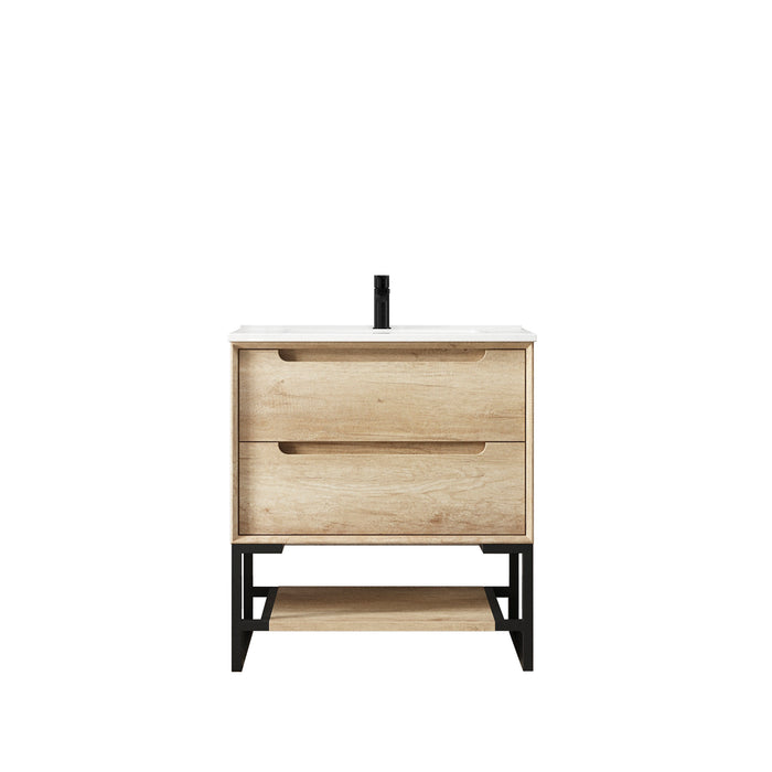 Byron Legs and shelf Only 750X450 Natural Oak - LEG-BYRON750N