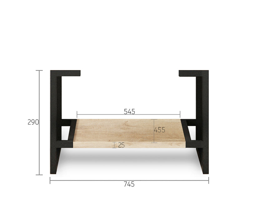 Byron Legs and shelf Only 750X450 Natural Oak - LEG-BYRON750N