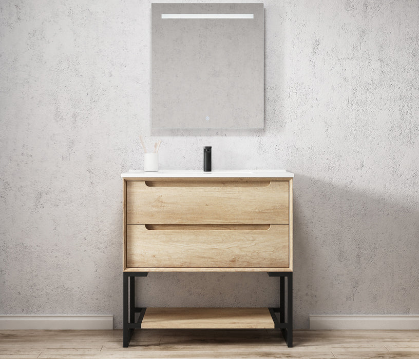 Byron Legs and shelf Only 900X450 Natural Oak - LEG-BYRON900N
