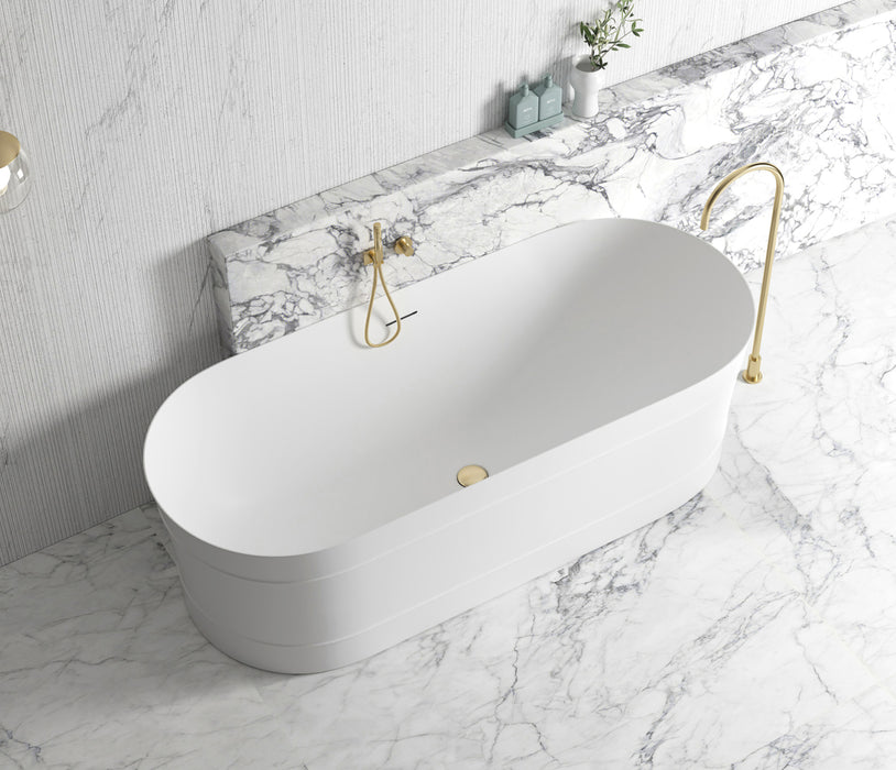 Attica Bondi 1700mm Freestanding Bath With Overflow Matte White - ABBT-1700-MW-OF