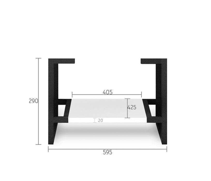 Noosa Legs and shelf Only 600X450 Matte White - LEG-NOOSA600W