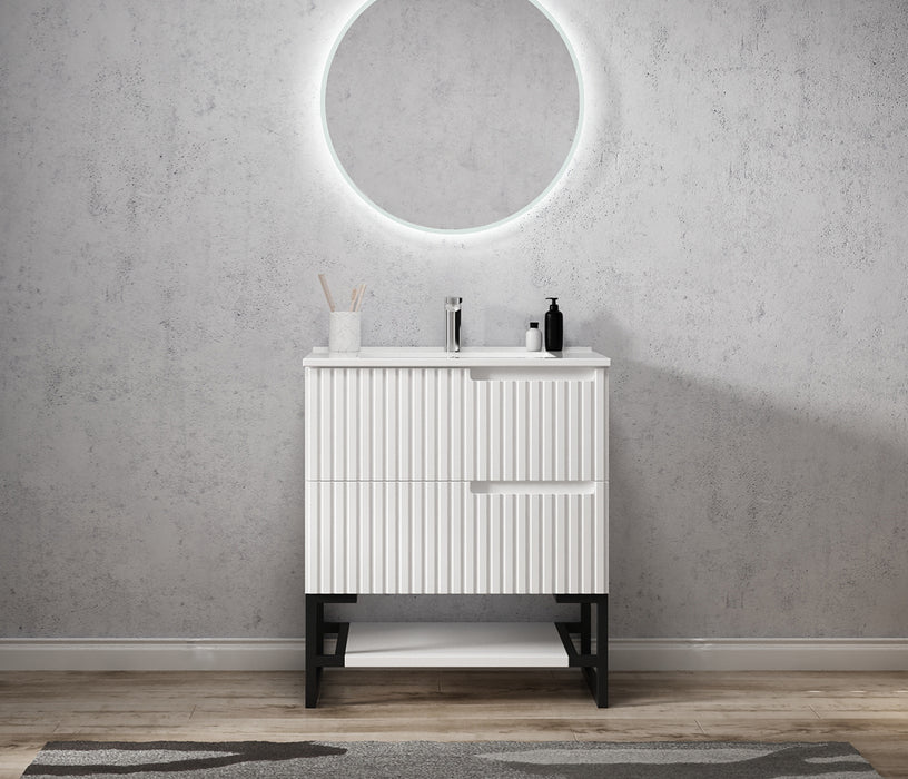Noosa Legs and shelf Only 750X450 Matte White - LEG-NOOSA750W
