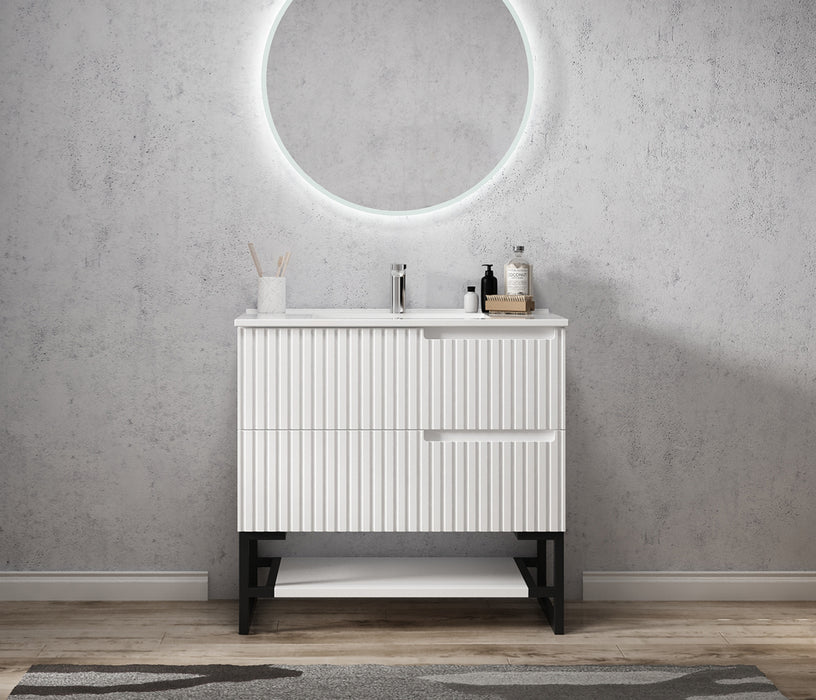 Noosa Legs and shelf Only 900X450 Matte White - LEG-NOOSA900W