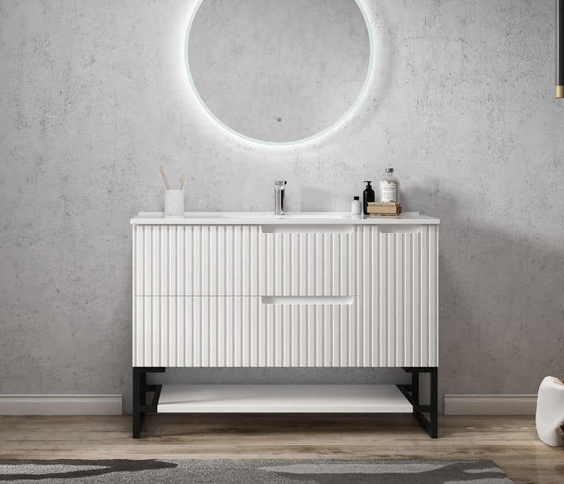 Noosa Legs and shelf Only 1200X450 Matte White - LEG-NOOSA1200W