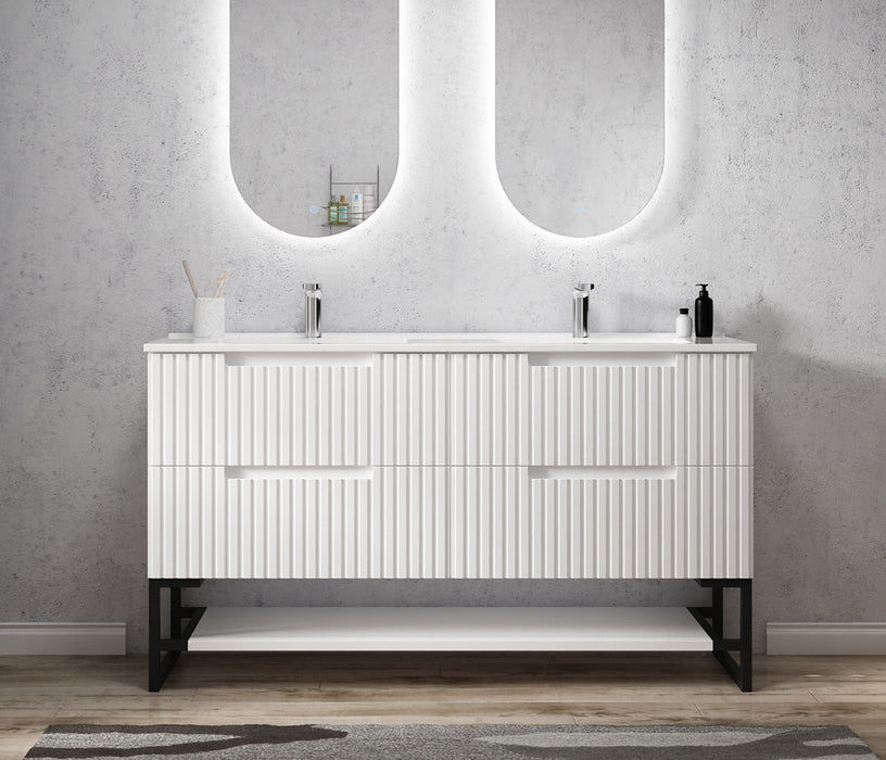 Noosa Legs and shelf Only 1500X450 Matte White - LEG-NOOSA1500W