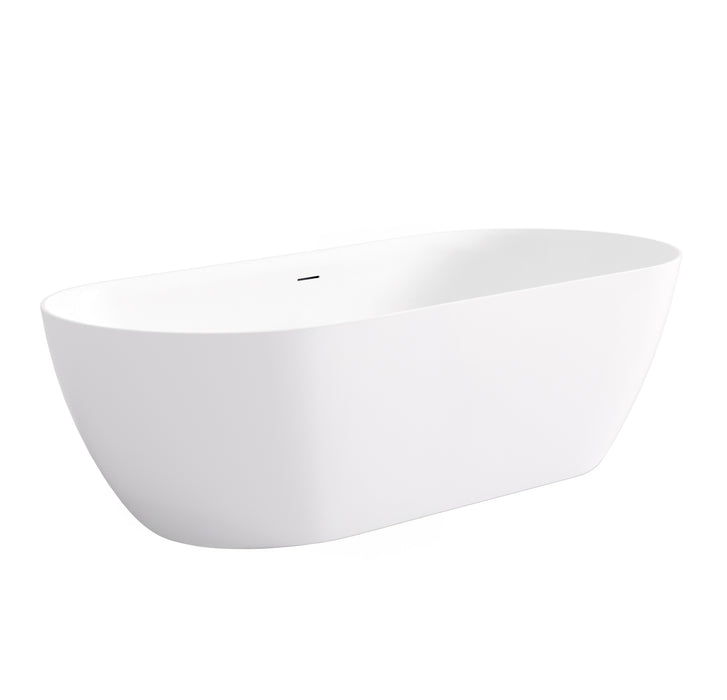 Attica Manolo 1700mm Freestanding Bath With Overflow Gloss White - AMBT-1700-OF
