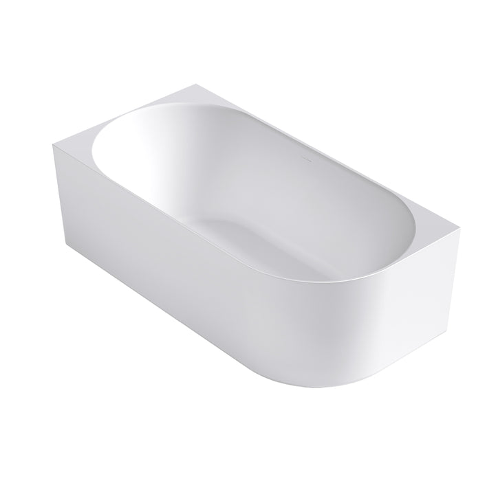 Attica Celine 1500mm Left Corner Bath With Overflow Matte White - ACBT-1500LMW-OF