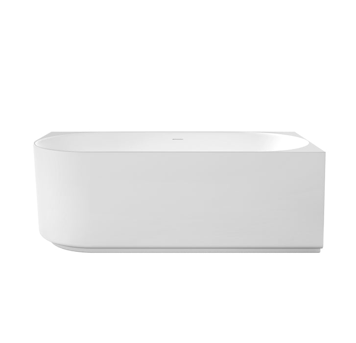 Attica Celine 1500mm Right Corner Bath With Overflow Matte White - ACBT-1500RMW-OF