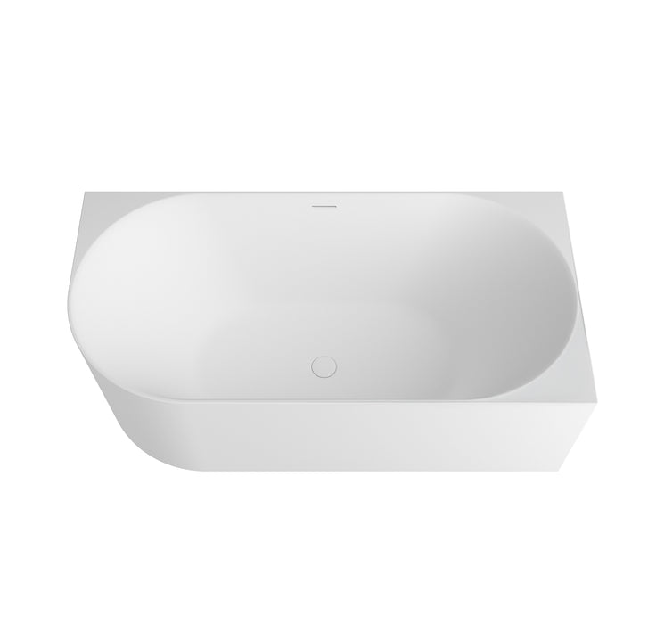Attica Celine 1500mm Right Corner Bath With Overflow Matte White - ACBT-1500RMW-OF
