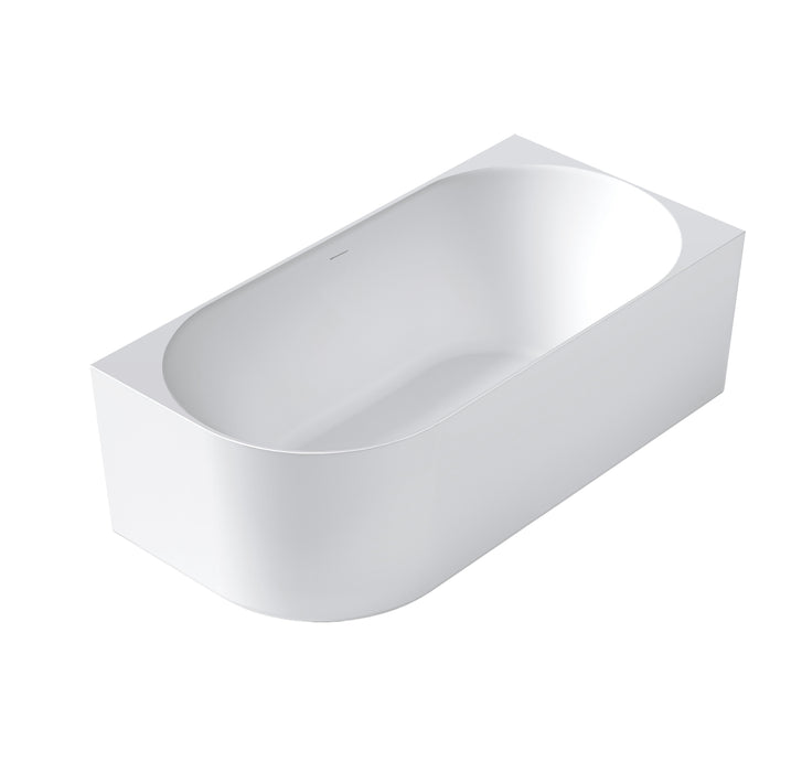 Attica Celine 1500mm Right Corner Bath With Overflow Matte White - ACBT-1500RMW-OF
