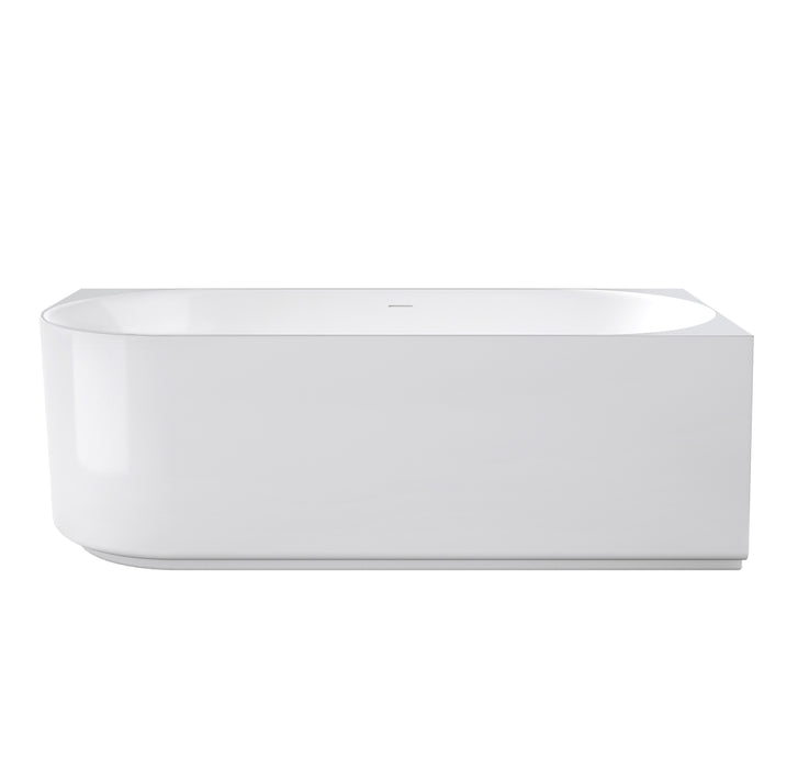 Attica Celine 1700mm Right Corner Bath With Overflow Gloss White - ACBT-1700R-OF