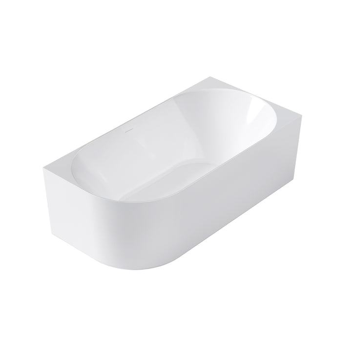 Attica Celine 1700mm Right Corner Bath With Overflow Gloss White - ACBT-1700R-OF