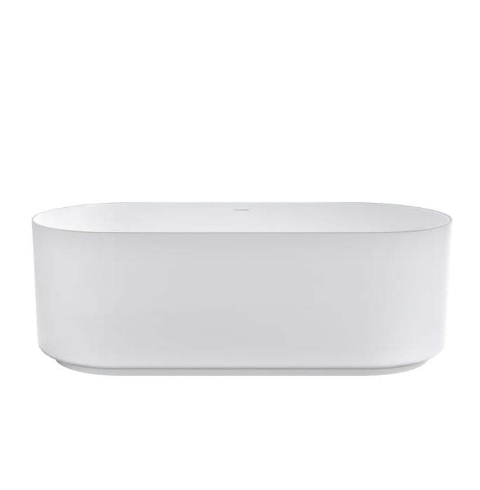 Attica Celine 1700mm Freestanding Bath With Overflow Matte White - ACBT-1700MW-OF