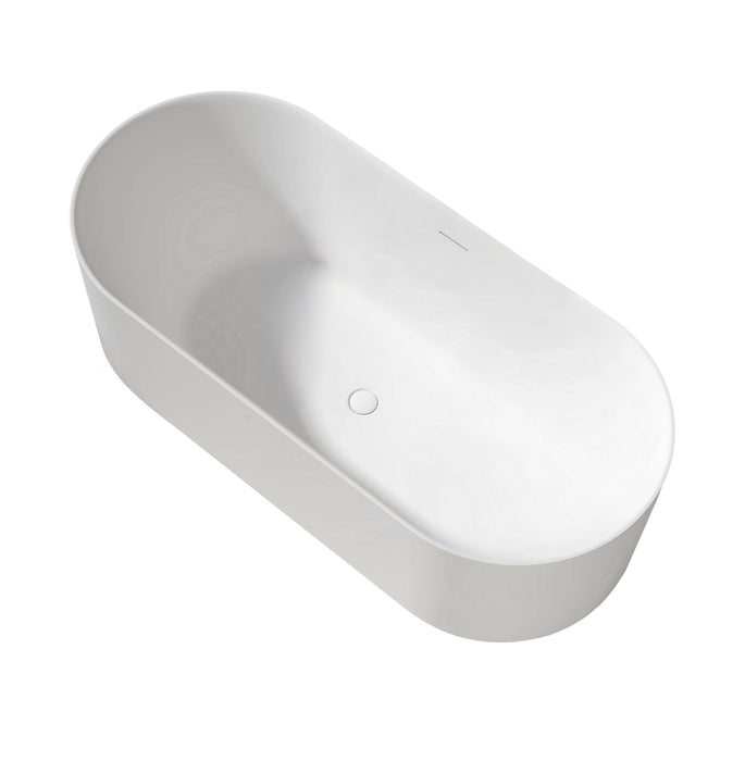 Attica Celine 1700mm Freestanding Bath With Overflow Matte White - ACBT-1700MW-OF