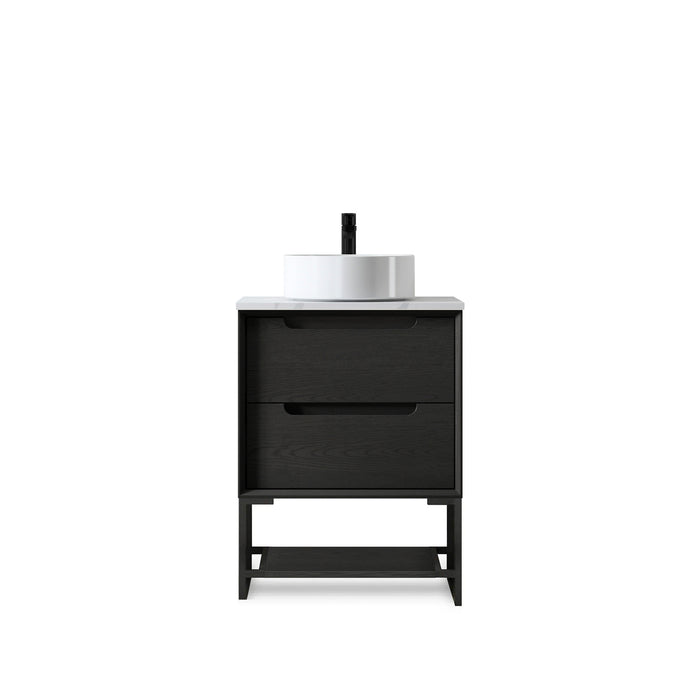 Byron Legs and shelf Only 600X450 Black Oak - LEG-BYRON600B