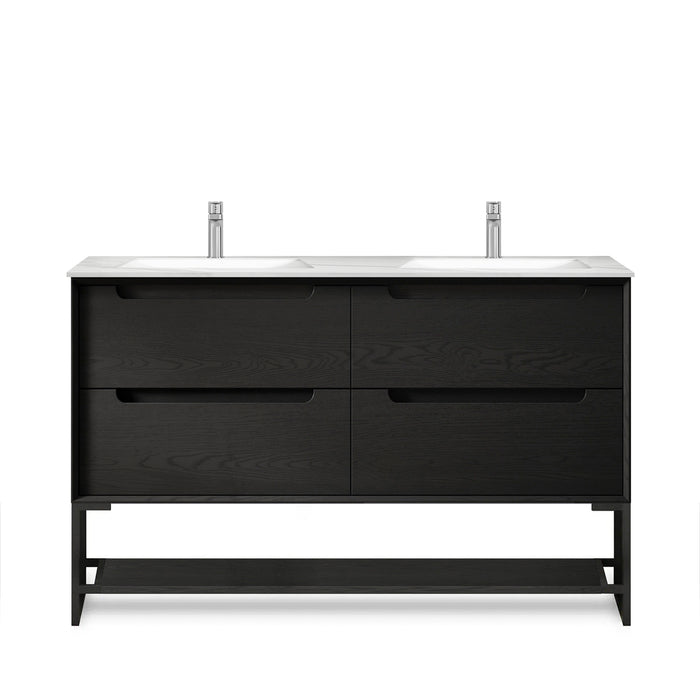 Byron Legs and shelf Only 1200X450 Black Oak - LEG-BYRON1200B