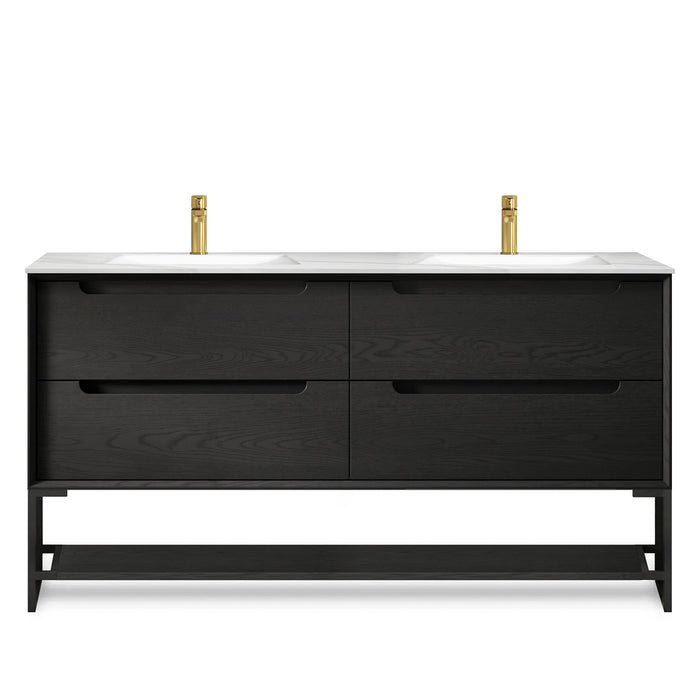 Byron Legs and shelf Only 1500X450 Black Oak - LEG-BYRON1500B