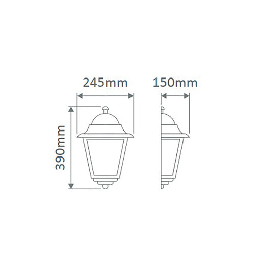 Buy Exterior Wall Lights Australia Paris Exterior Wall Light H390mm Black Aluminium - 15177
