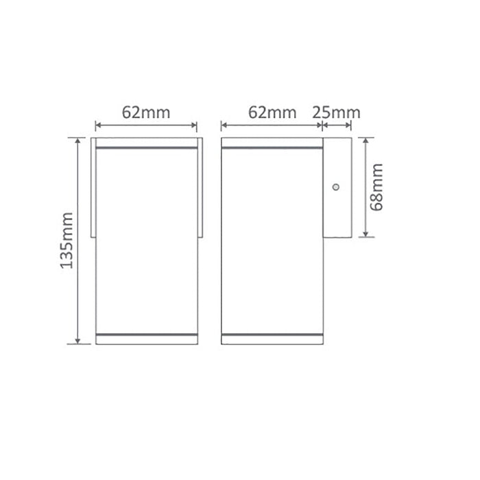 Buy Exterior Wall Lights Australia Alpha Exterior Wall Light H135mm Aluminium - 19396