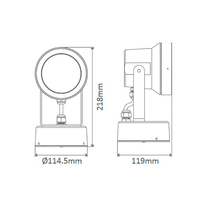 Buy Exterior Spotlights Australia Vision Exterior Spotlight 9W Dark Grey Aluminium 5000K - 19521