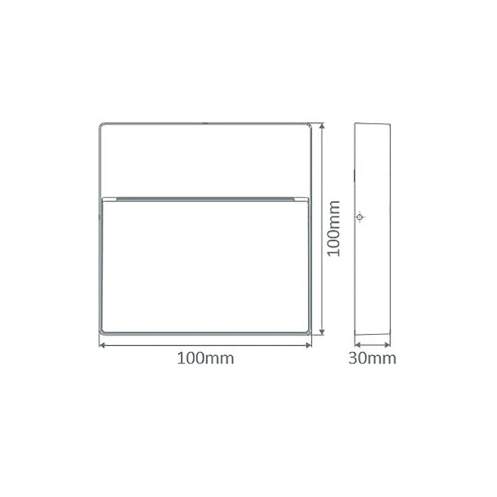 Buy Outdoor Step Lights Australia Zeke Square Outdoor Step Light 12V 4W Silver Aluminium 3000K - 19848