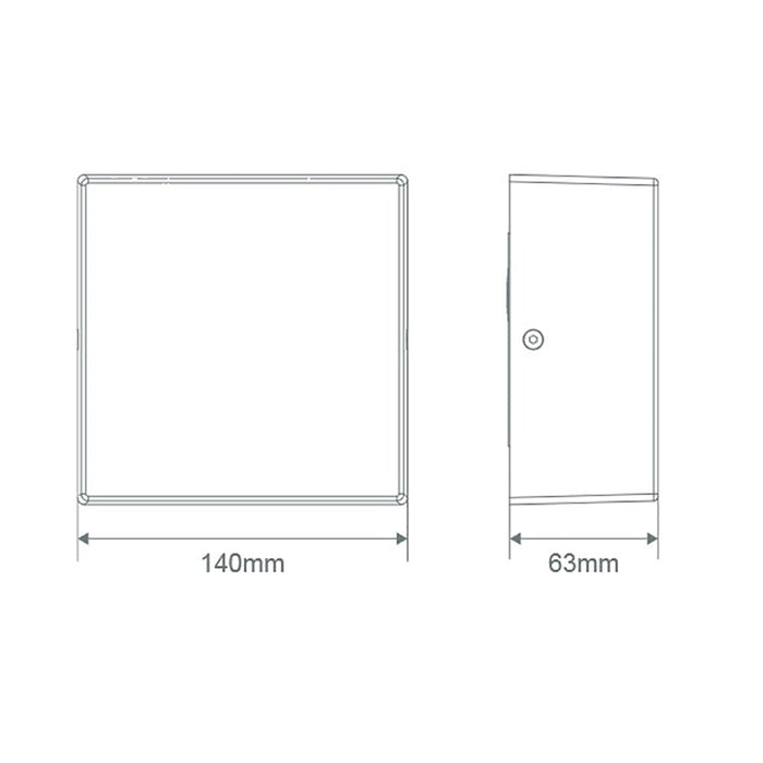 Buy Exterior Wall Lights Australia Cuba Square Exterior Wall Light Aluminium 3000K - 19880