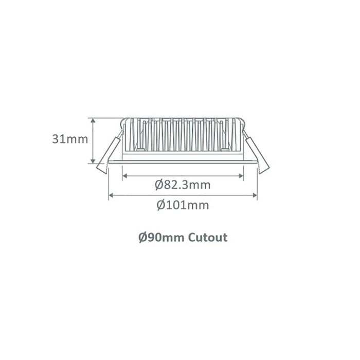 Buy Recessed Downlights Australia Tek Round Recessed Downlight 13W Black Aluminium 3CCT - 20621