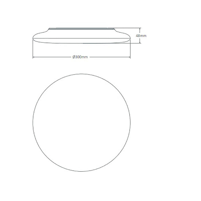 Buy LED Oyster Lights Australia Mondo LED Oyster Light W400mm White Polycarbonate 3CCT - 20879