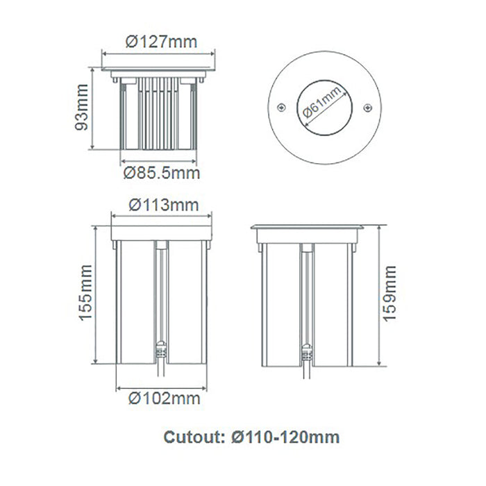 Buy Inground Lights Australia Magneto Inground Light 24V 9W 45° Stainless Steel 5000K - 21088