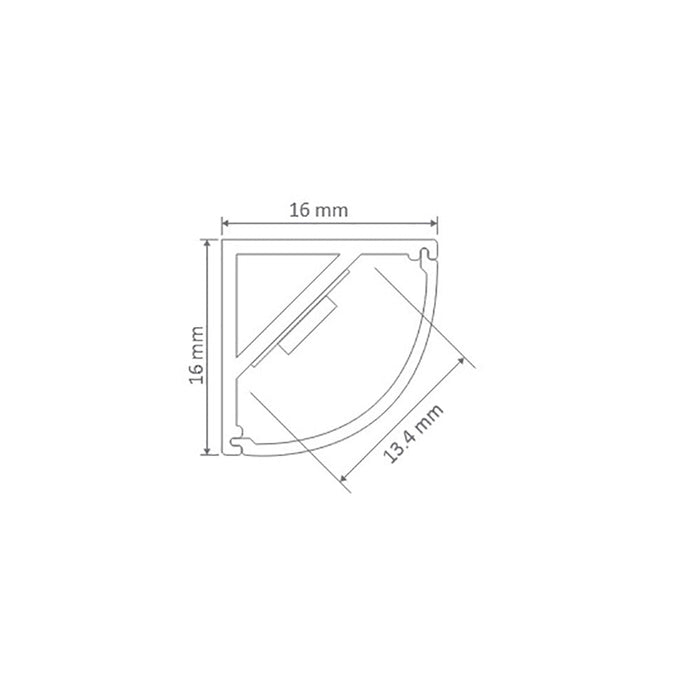 Buy Strip Light Profiles Australia Corner Round Strip Light Profile Black Aluminium - 22070