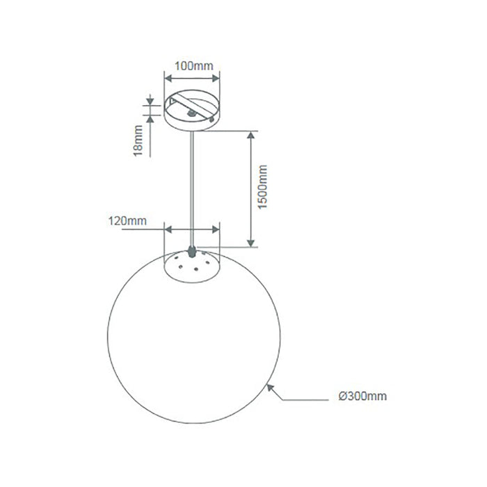 Buy Pendant Lights Australia Bubble Pendant Light W300mm Satin Chrome Opal Glass - 31488