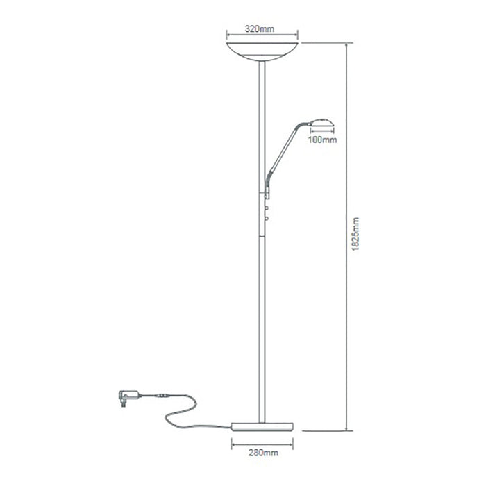 Buy Mother & Child Floor Lamps Australia Eden Mother & Child Floor Lamp Satin Chrome 3000K - 22502