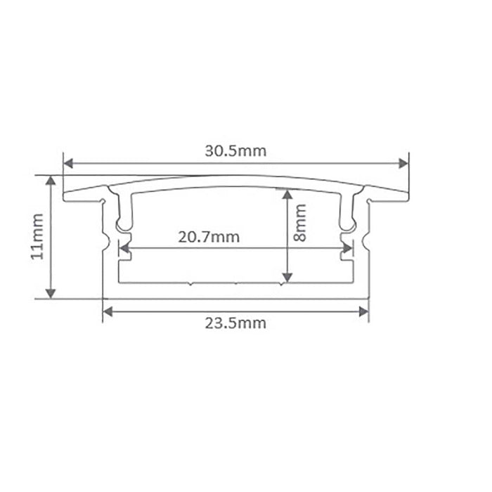 Buy Strip Light Profiles Australia Nova Recessed Strip Light Profile Black Aluminium - 22431