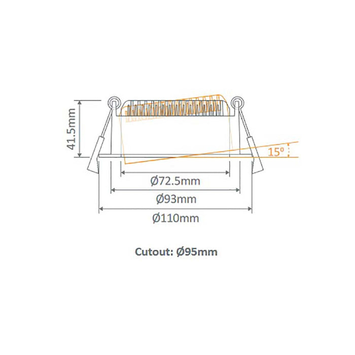 Buy Recessed LED Downlights Australia Deco Tilt Round Recessed LED Downlight 13W White Aluminium 3CCT / DALI - 21667