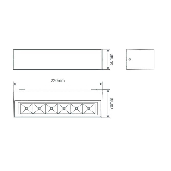 Buy Exterior Wall Lights Australia Dash Rectangular Exterior Wall Light 8W White 3000K - 19904