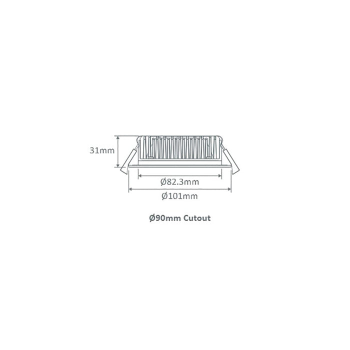 Buy Recessed LED Downlights Australia Tek Recessed LED Downlight 13W Brushed Chrome Aluminium 3CCT / DALI - 21600
