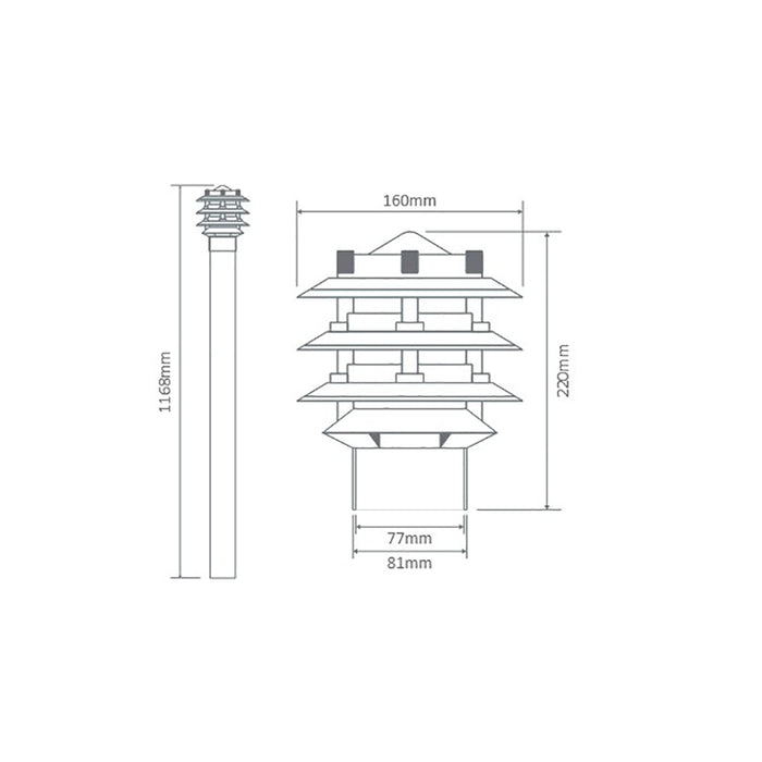 Buy Bollard Lights Australia BL-100 Bollard Light H1168mm White Aluminium - 10732