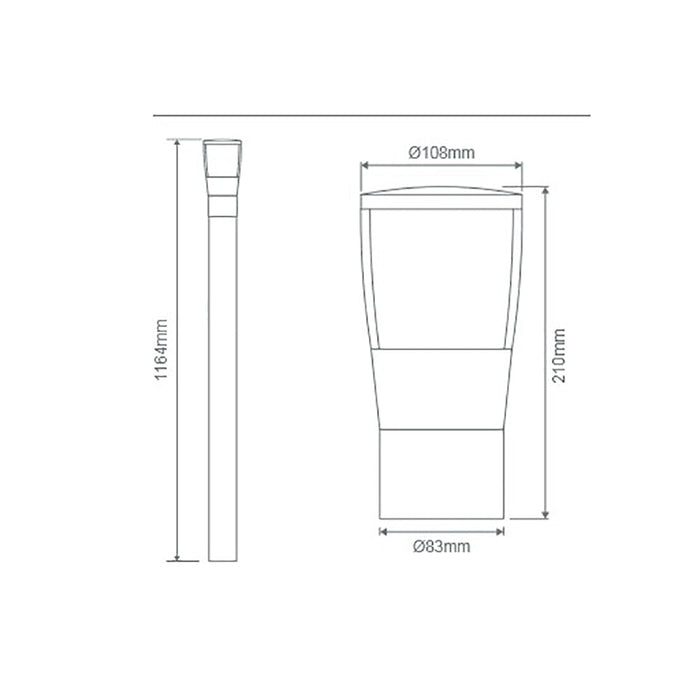 Buy Bollard Lights Australia BL-200 Bollard Light H1164mm Beige Aluminium - 10734